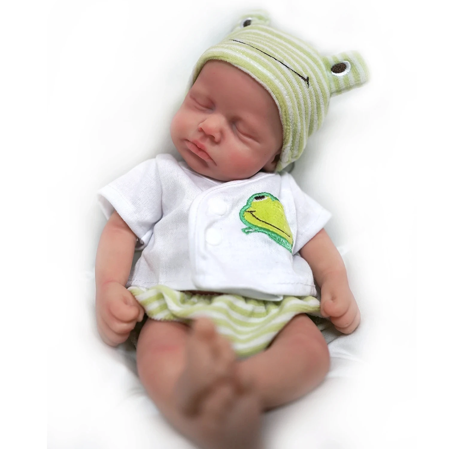 Reborn Baby Doll Silicone Realistic - Beurre en silicone pour bébé, 12