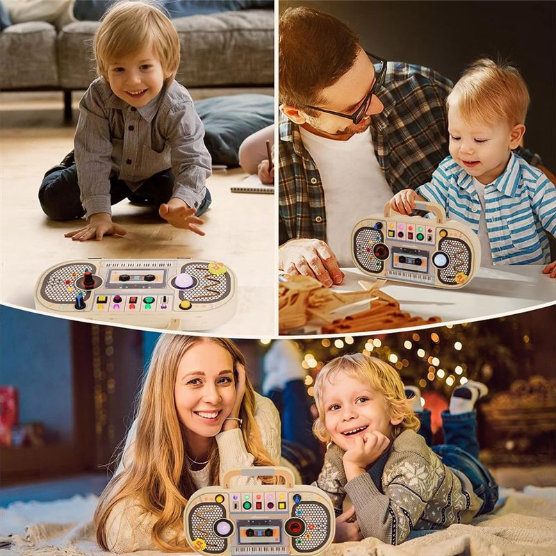 Montessori Wooden Busy Board Toddler - Tableau d'activités Montessori en bois avec