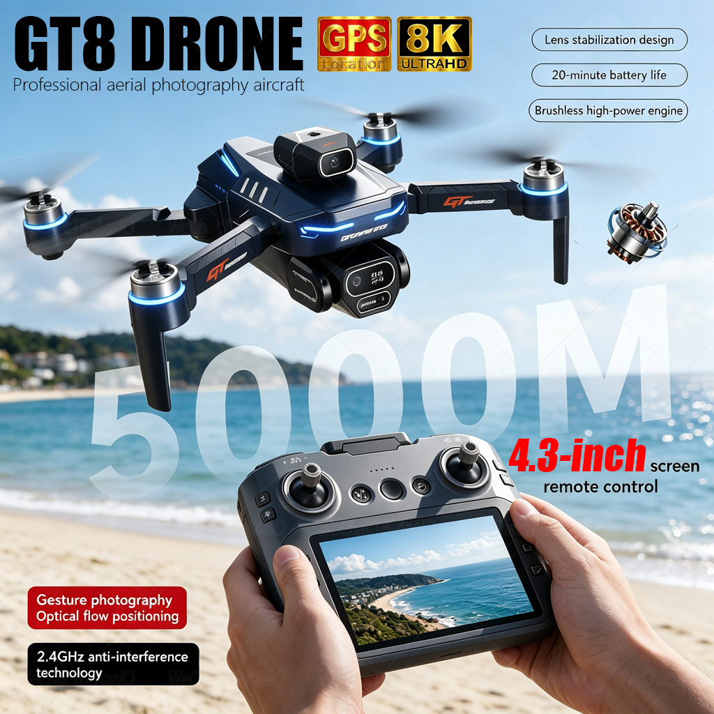 Fpv Brushless Rc Drone 4K - NOUVEAU Drone RC GT8 HD 4K