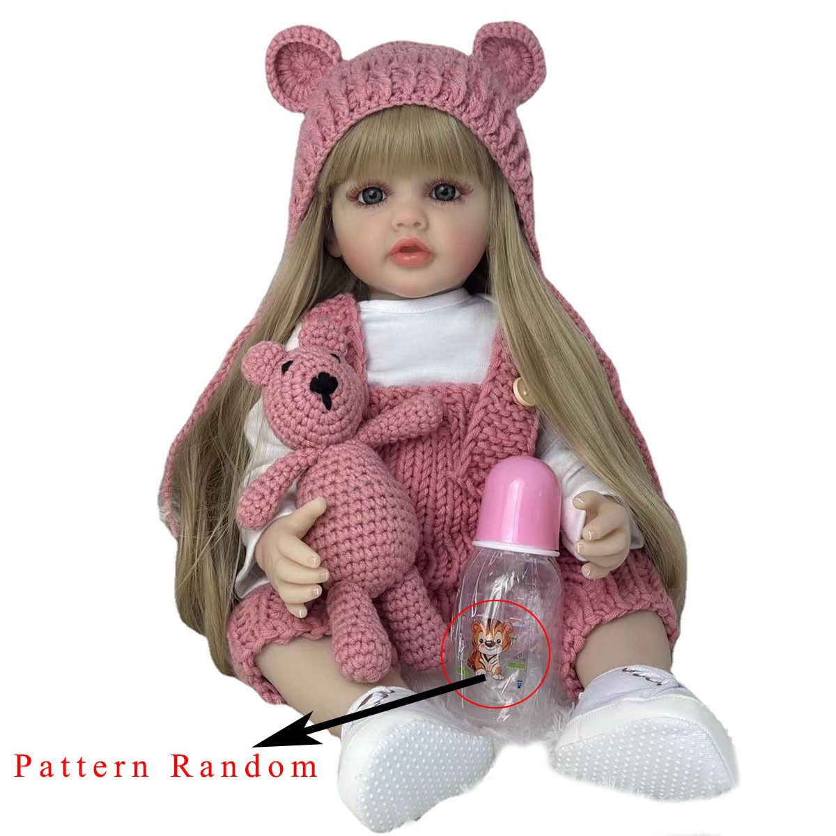 Reborn Baby Doll Silicone Realistic - BZDOLL-Bébé Fille aux Cheveux Longs et