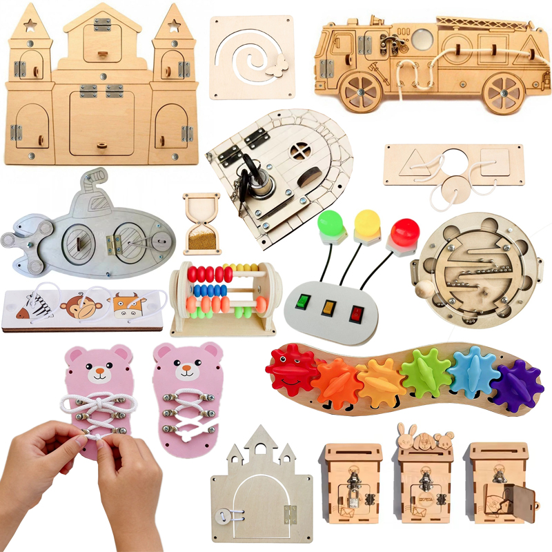 Montessori Wooden Busy Board Toddler - DIY Montessori Busy Board - Accessoires