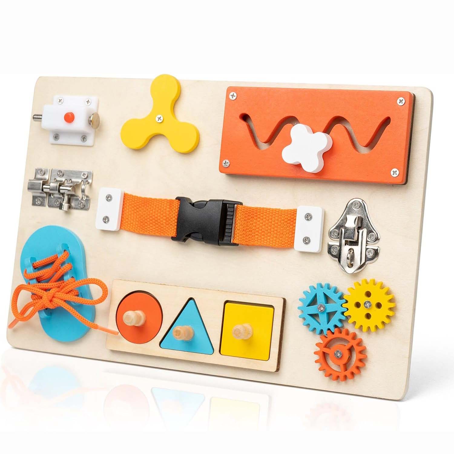 Montessori Wooden Busy Board Toddler - Planche occupée Montessori pour tout-petits, planche