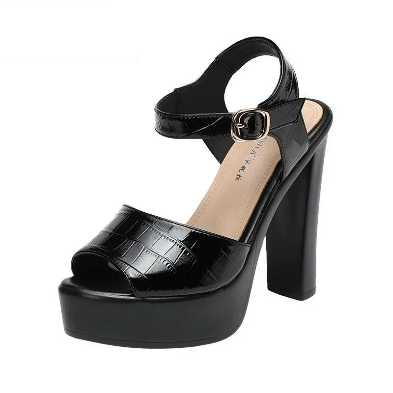 Building Blocks - Sandales en cuir véritable à la