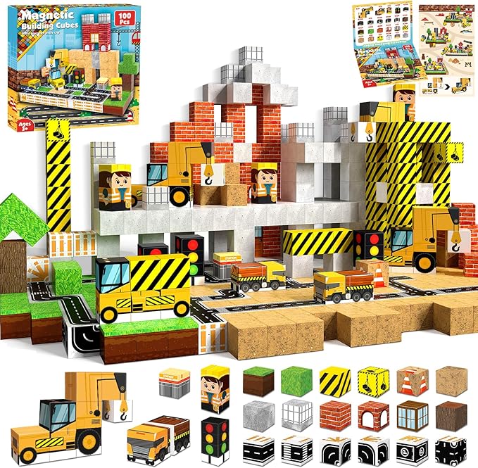 100 pièces blocs magnétiques,  - Magnetic Building Tiles Set 100Pcs avis et prix